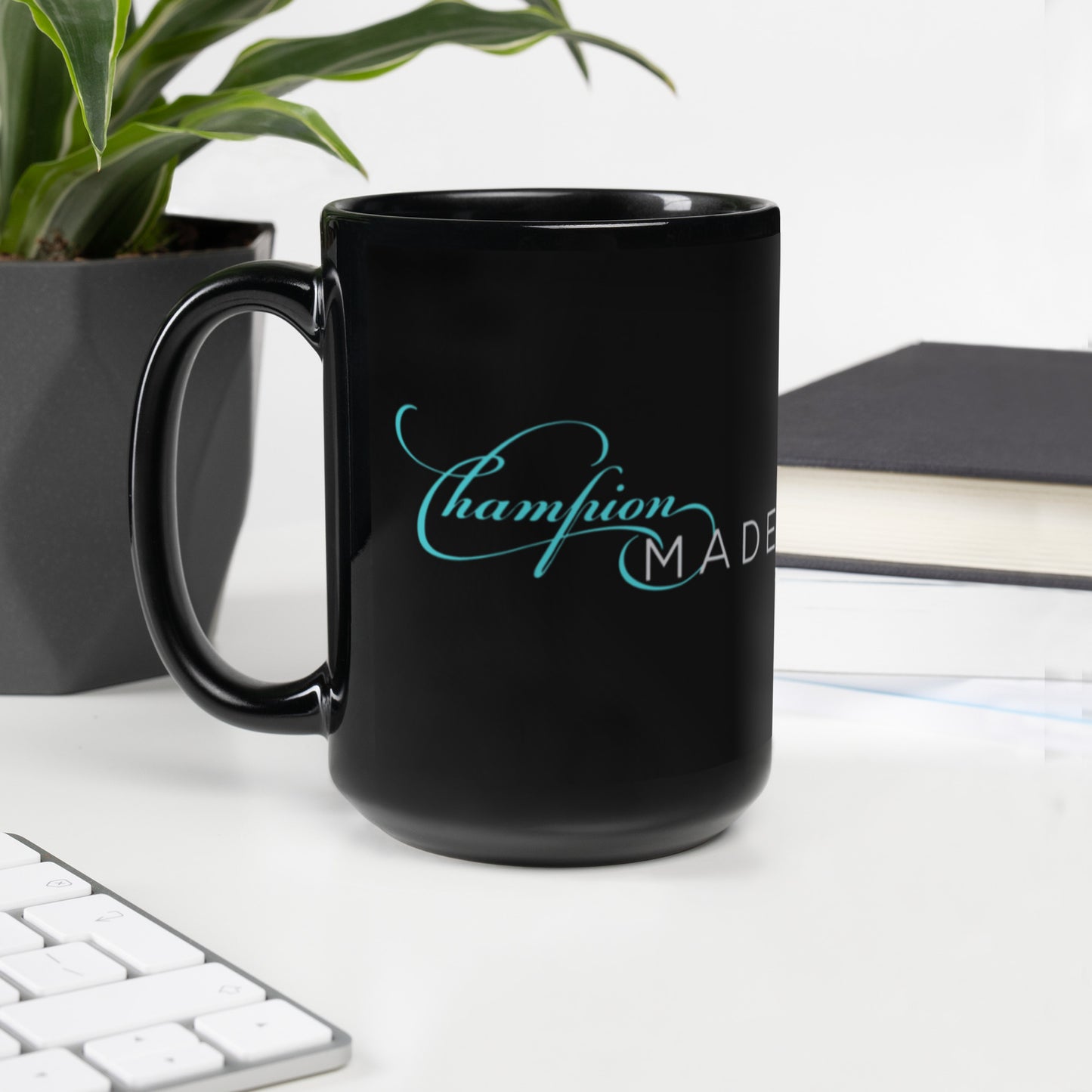 Champion Made Black Glossy Mug