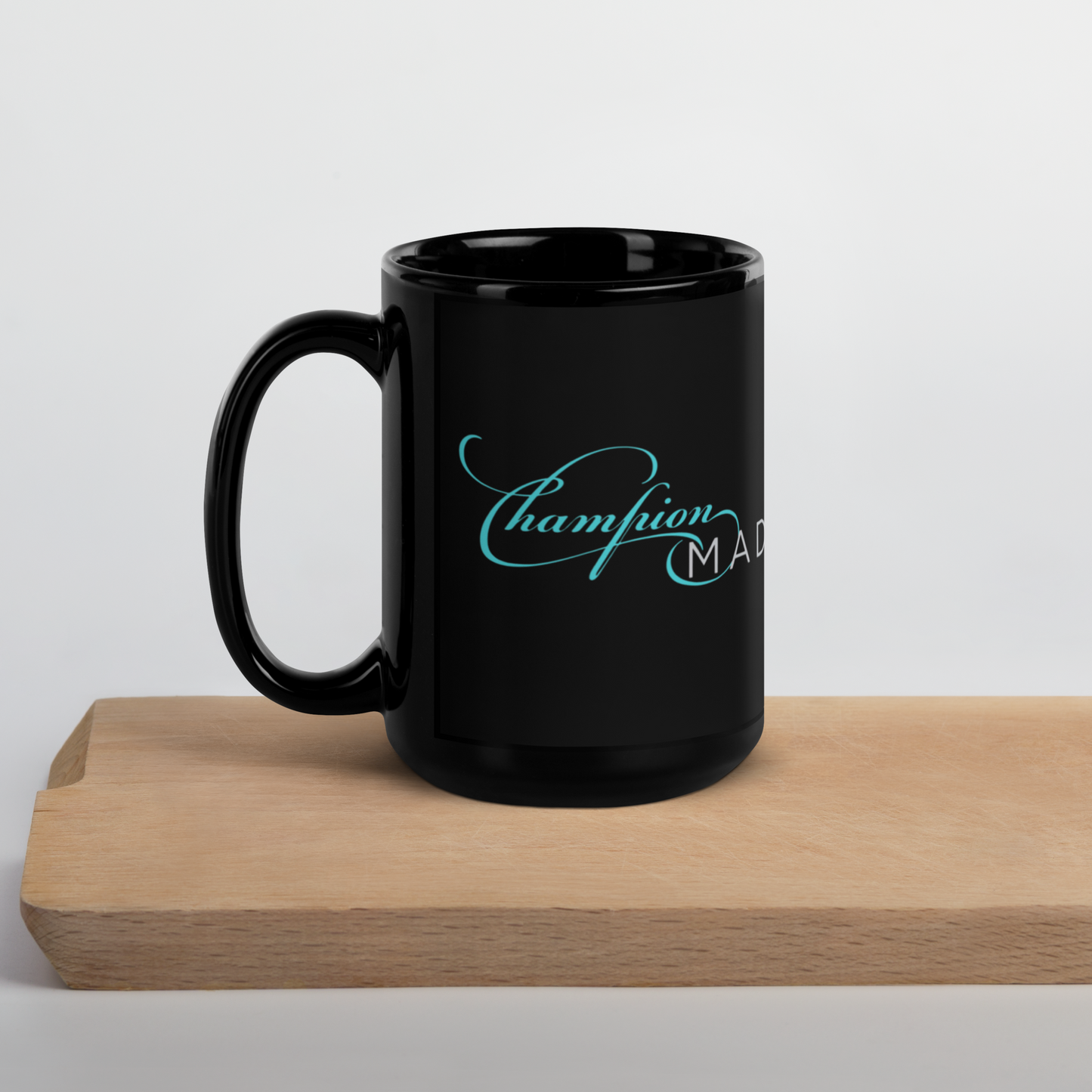 Champion Made Black Glossy Mug