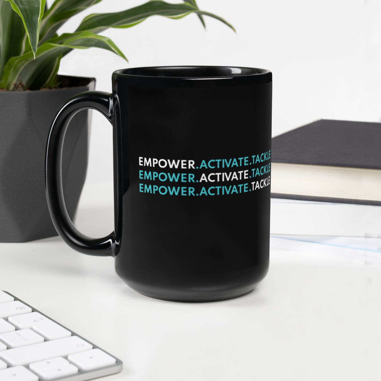 E.A.T. Black Glossy Mug